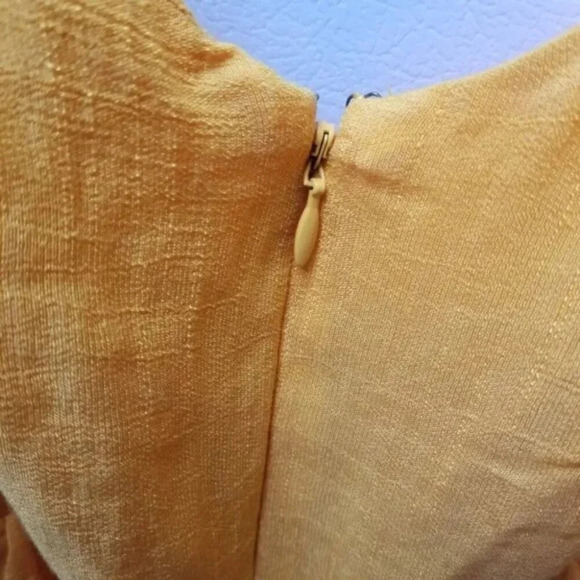 Anthropologie Moulinette Soeurs Carina Puff Sleeve Orange Dress M - Picture 12 of 15